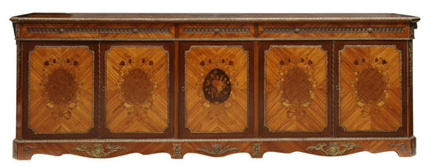 Sideboard, French Metal-Mounted Marquetry, Large, 1900's, Gorgeous Server! - Old Europe Antique Home Furnishings