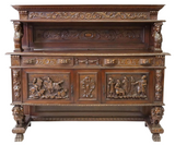 Sideboard, Italian Renaissance Revival, Carved, Foliate, Walnut, 18 / 1900s! - Old Europe Antique Home Furnishings