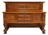 Sideboard, Italian Renaissance Revival, Walnut, Foliate Carved, Lion, E. 1900s!! - Old Europe Antique Home Furnishings