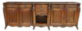 Sideboard, Server, Long, French Louis XV Style, Walnut, 112.5"L, Vintage, 1900's!! - Old Europe Antique Home Furnishings