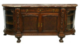 Sideboard, Chippendale Style, Marble Top, Oak, Vintage / Antique, 20th C.,1900's - Old Europe Antique Home Furnishings