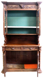 Sideboard, French Henri II Style, Display, Carved Oak, Vintage, Early 1900s, 20th Century!! - Old Europe Antique Home Furnishings