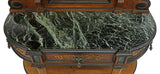 Sideboard, French Napoleon III Saint Hubert, Walnut, Green Marble Top, 1800's! - Old Europe Antique Home Furnishings