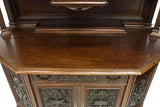 Sideboard, French Renaissance Revival Carved Walnut, Doors, Open Display, 1800s! - Old Europe Antique Home Furnishings