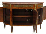 Sideboard, Louis XVI Style Marble-Top Mahogany DemiLune, Floral Marquetry, 1900s!! - Old Europe Antique Home Furnishings