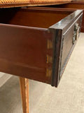 Sideboard, Server, Neo Classical, Mahogany, Glass Top, Poly-Chrome on Legs!! - Old Europe Antique Home Furnishings