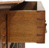Sideboard, French Renaissance Revival Carved Walnut, Doors, Open Display, 1800s! - Old Europe Antique Home Furnishings