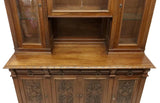 Sideboard, Italian Foliate & Figural, Carved Walnut, Foliates, Glass, 1800s!! - Old Europe Antique Home Furnishings