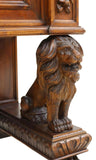 Sideboard, Italian Renaissance Revival, Walnut, Foliate Carved, Lion, E. 1900s!! - Old Europe Antique Home Furnishings