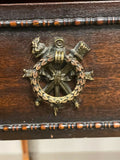 Sideboard, Server, Neo Classical, Mahogany, Glass Top, Poly-Chrome on Legs!! - Old Europe Antique Home Furnishings