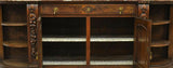 Sideboard, Chippendale Style, Marble Top, Oak, Vintage / Antique, 20th C.,1900's - Old Europe Antique Home Furnishings