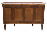 Sideboard, Louis XVI Style Marble-Top Mahogany DemiLune, Floral Marquetry, 1900s!! - Old Europe Antique Home Furnishings