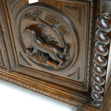 Sideboard, Server, Louis XIII Style Figural Carved Buffet Deux Corps, 1800's!! - Old Europe Antique Home Furnishings
