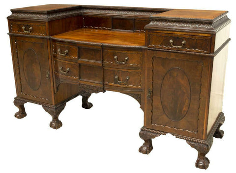 Sideboard, English Chippendale Style, Mahogany, Early 1900s, Stunning!!! - Old Europe Antique Home Furnishings