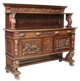 Sideboard, Italian Renaissance Revival, Carved, Foliate, Walnut, 18 / 1900s! - Old Europe Antique Home Furnishings