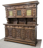 Sideboard, Italian, Renaissance Revival, Walnut, Early 1900s, Stunning Piece! - Old Europe Antique Home Furnishings