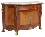 Sideboard, Regence Style, Marble-Top, Parquetry Inlay, Double Door, Vintage!! - Old Europe Antique Home Furnishings