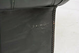 Sofa and Loveseat, Chesterfield, Green Leather From England, Gorgeous Set! - Old Europe Antique Home Furnishings