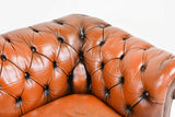 Sofa, Leather, Chesterfield, British Brown, Button Tufted Sofa, Handsome!! - Old Europe Antique Home Furnishings