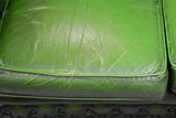 Sofa, British Green Leather Chesterfield 2 Seater, from England, Gorgeous! - Old Europe Antique Home Furnishings