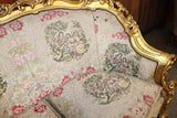 Sofa, Chairs (2), Highly Carved, Ornate, Gold Gilt, Embroidery,Vintage / Antique - Old Europe Antique Home Furnishings
