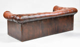 Sofa, Leather, Chesterfield, British Brown, Button Tufted Sofa, Handsome!! - Old Europe Antique Home Furnishings