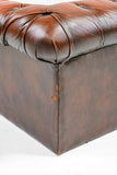 Sofa, Leather, Chesterfield, British Brown, Button Tufted Sofa, Handsome!! - Old Europe Antique Home Furnishings