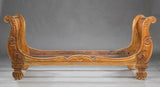 Stunning Antique French Carved Walnut Sleigh Bed!! - Old Europe Antique Home Furnishings