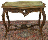 Antique Table, Salon, Entry French Louis XV Style Walnut, 1800s, Charming! - Old Europe Antique Home Furnishings