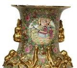 Vases, Chinese Rose Medallion, Porcelain Vases Gorgeous, Vintage, Set of Two!! - Old Europe Antique Home Furnishings