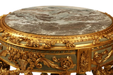 Table Louis XVI Style Parcel Gilt & Painted Center, 36 Ins. ,Beauty, Vintage!! - Old Europe Antique Home Furnishings