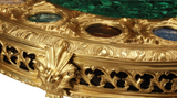 Table, Center, Malachite, Empire Style, Stone Inlaid Bronze Dore, Vintage!! - Old Europe Antique Home Furnishings