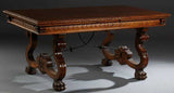 Table, Dining, Spanish,Carved, Beech Dining Extension Table, Vintage, 1900's!! - Old Europe Antique Home Furnishings