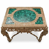 Table, Malachite and Gilt, Green, Imperial Style, Acanthus Leaf. Very Ornate! - Old Europe Antique Home Furnishings