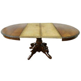 Table, Round, French Carved Oak Extension Pedestal Table, 19th C. 1800s, Gorgeous! - Old Europe Antique Home Furnishings