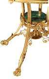 Table, Center, Malachite, Empire Style, Stone Inlaid Bronze Dore, Vintage!! - Old Europe Antique Home Furnishings