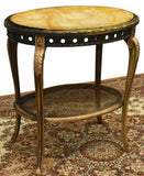 Table, End, French Louis XV Style Marble-Top Salon Charming Vintage / Antique! - Old Europe Antique Home Furnishings