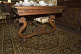 Table, Dining, Spanish,Carved, Beech Dining Extension Table, Vintage, 1900's!! - Old Europe Antique Home Furnishings