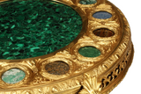 Table, Center, Malachite, Empire Style, Stone Inlaid Bronze Dore, Vintage!! - Old Europe Antique Home Furnishings