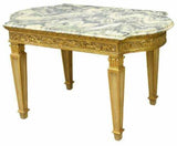 Table, Coffee, Louis XVI Style Marble Top, Giltwood Table, Gorgeous! - Old Europe Antique Home Furnishings