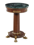 Table, Side, Empire Style Gilt Metal Mounted Mahogany, Marble-Top, Early 1900's! - Old Europe Antique Home Furnishings