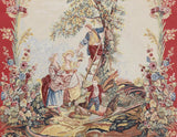 Tapestry, Beauvais Style "Cherry Pickers" 81.5" X 57", "Le Temps des Cerises"! - Old Europe Antique Home Furnishings