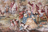 Tapestry, Hanging Wall, Colorful, Hunting Scene, Gorgeous! - Old Europe Antique Home Furnishings