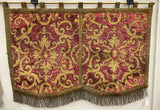 Textiles, Fabrics, Four Various Early Teriles, Wall Decor, Red Velvet! - Old Europe Antique Home Furnishings