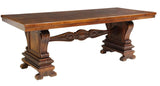 Trestle Table, Italian Renaissance Revival, 86"L , Palmette Carved, 1800's! - Old Europe Antique Home Furnishings