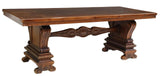 Trestle Table, Italian Renaissance Revival, 86"L , Palmette Carved, 1800's! - Old Europe Antique Home Furnishings