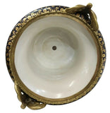 Urn, Severes Style, Metal-Mounted, Porcelain, Cobalt Blue, Gilt Enamel, 32" H.! - Old Europe Antique Home Furnishings