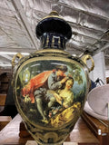 Urns, Pair, Signed, Sevre Style, Porcelain, Bronze, With lids, Vintage / Antique - Old Europe Antique Home Furnishings