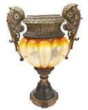 Urns, Palace Size, Carved Wood and Lucite, Pair, 26 Ins, Vintage / Antique!! - Old Europe Antique Home Furnishings