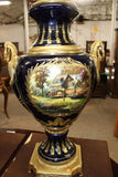 Urns, Pair, Signed, Sevre Style, Porcelain, Bronze, With lids, Vintage / Antique - Old Europe Antique Home Furnishings